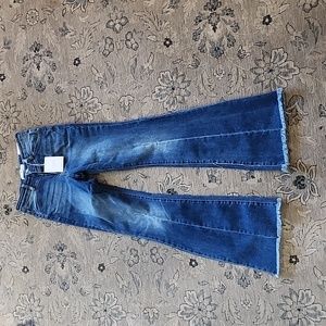 KanCan Median Fringe Flare Jeans